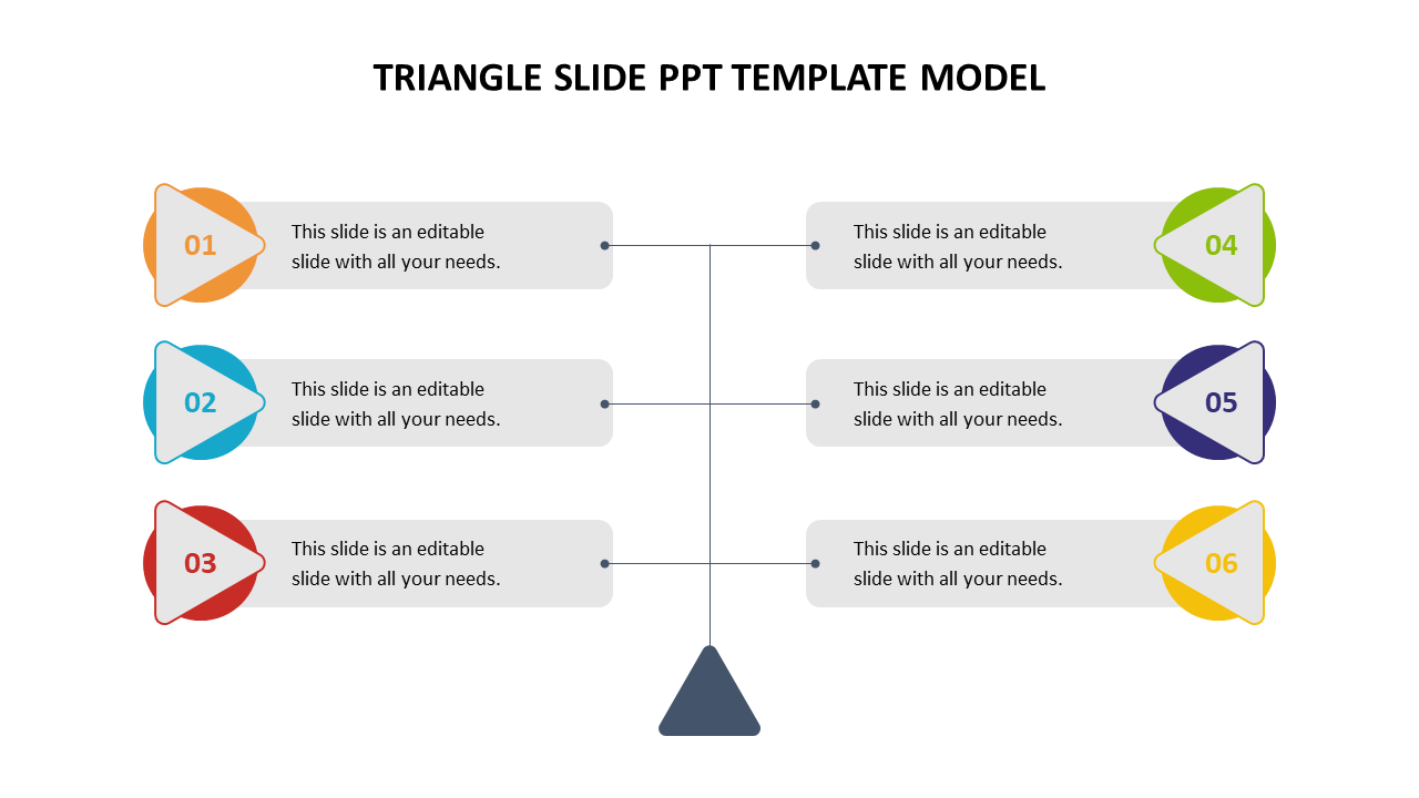 Triangle Slide PPT Template Model For Presentation